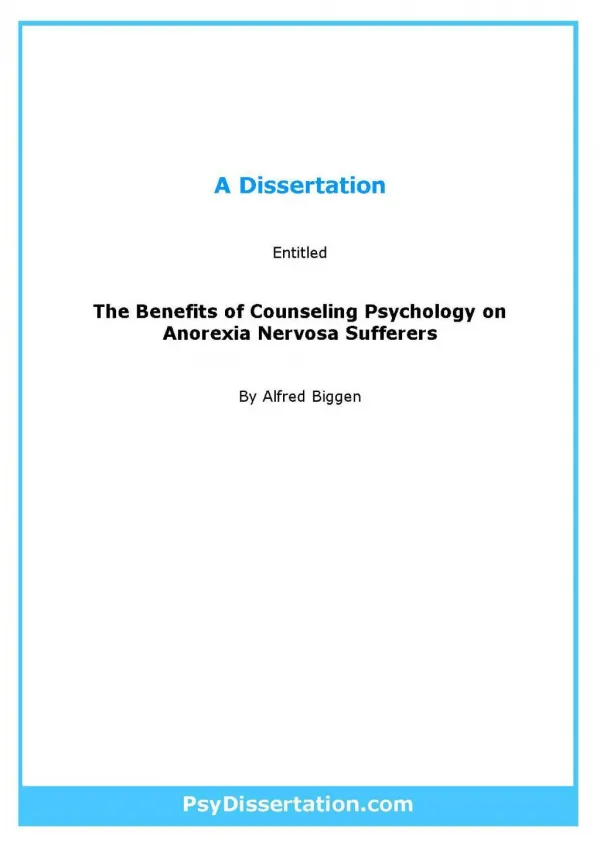 Counseling Psychology Dissertation Example