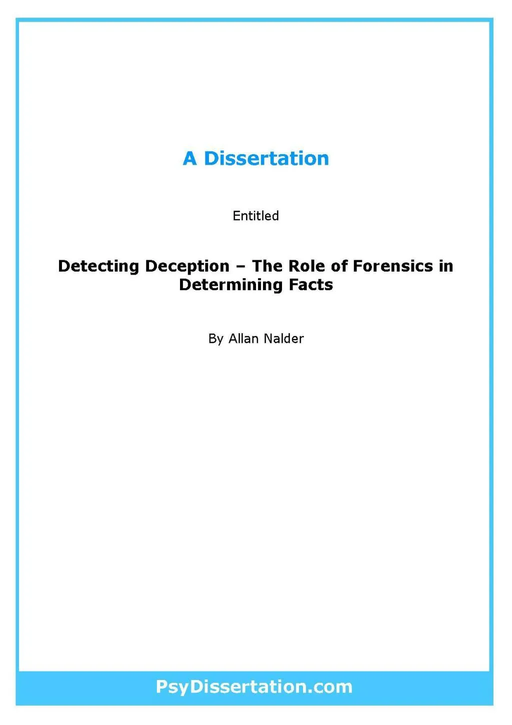 quantitative forensic psychology dissertation ideas