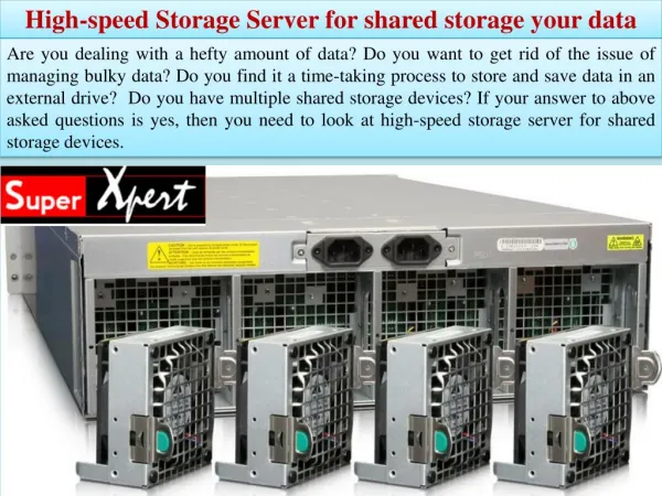 High-speed Storage Server for shared storage your data