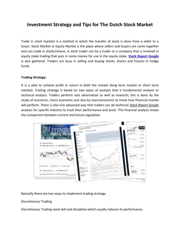 Investment Strategy and Tips for The Dutch Stock Market