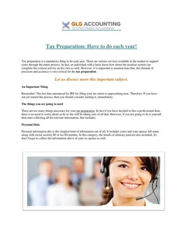 GLG Accounting| Handle The Most Complicated Income Tax Preparation