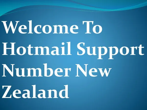 Hotmail Technical Support NZ Provide Live Technical Assistance