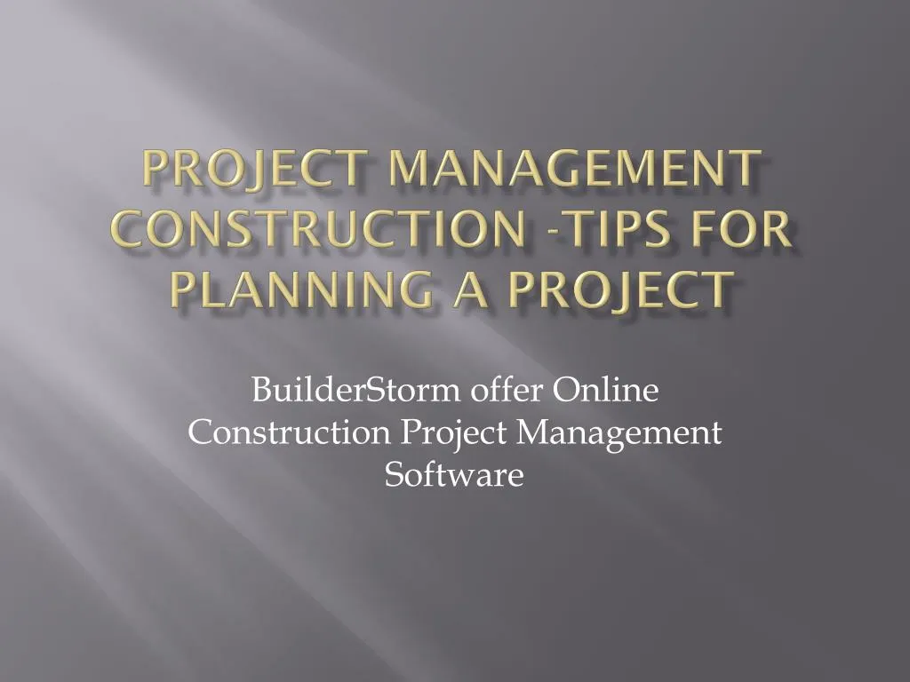 project management construction tips for planning a project