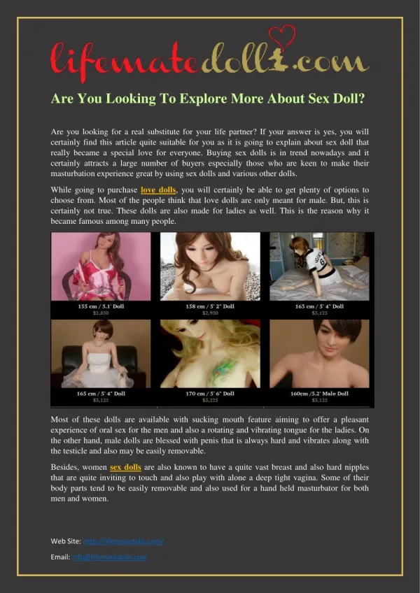 Are You Looking To Explore More About Sex Doll?