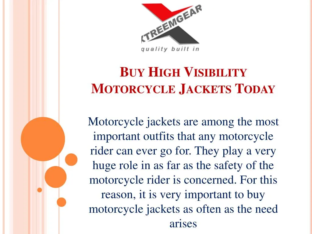 buy high visibility motorcycle jackets today