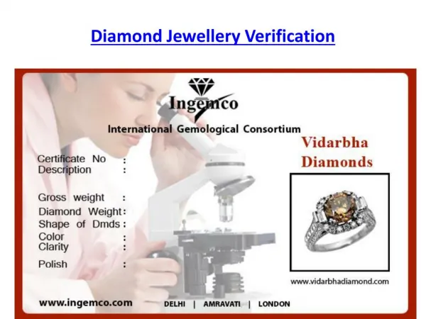 Diamond Jewellery Verification