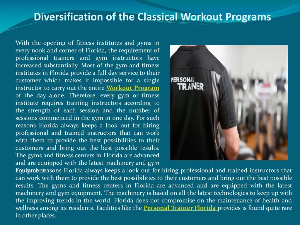 diversification of the classical workout programs