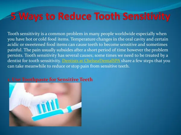 5 Ways to Reduce Tooth Sensitivity