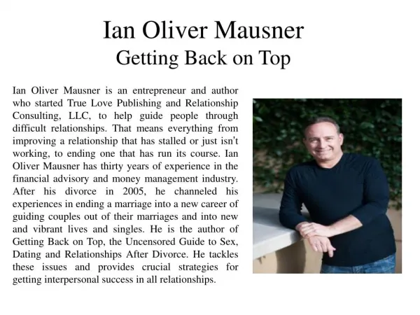 Ian Oliver Mausner Getting Back on Top