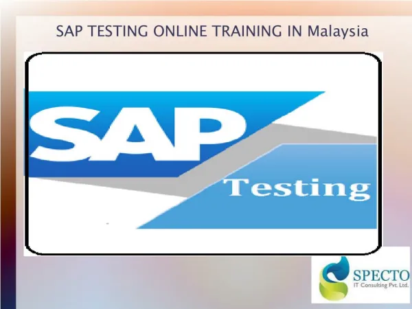 SAP TESTING ONLINE TRAINING