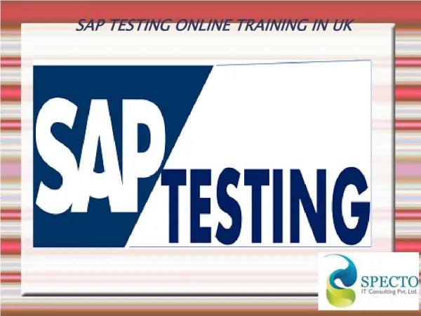 SAP TESTING ONLINE TRAINING