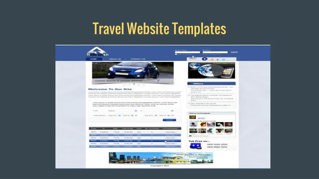 travel website templates