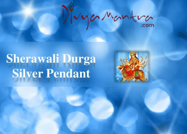 Sherawali Durga Silver Pendant|Divyamantra Spiritual Jewellery