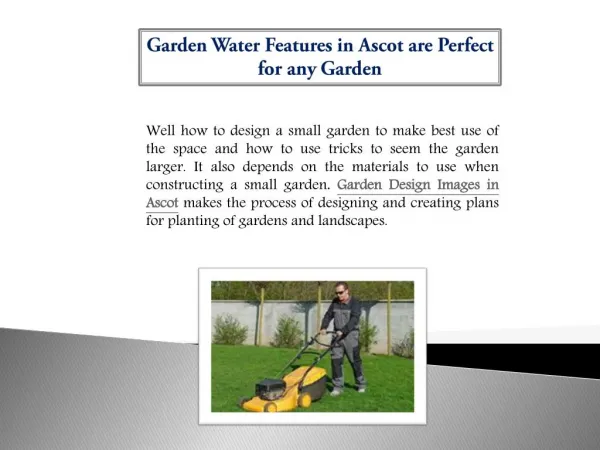 Garden Water Features in Ascot are Perfect for any Garden