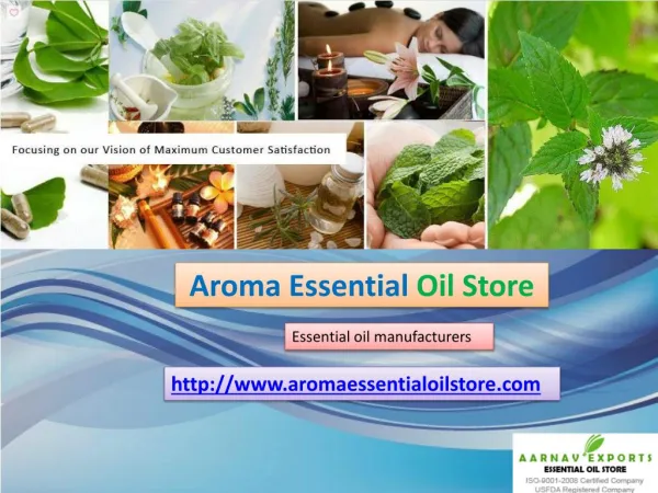 Essential Oils Manufacturer and Suppliers at Aromaessentialo