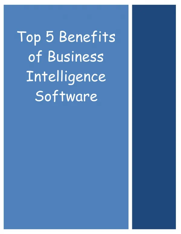 Top 5 Benefits of Business Intelligence Software