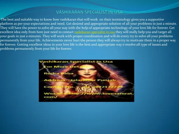 Get Idea About Vashikaran Specialist In Usa