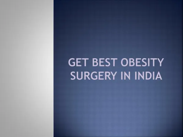Best obesity surgery in india