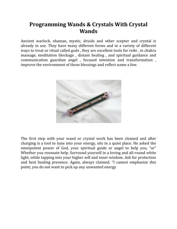 Programming Wands & Crystals With Crystal Wands