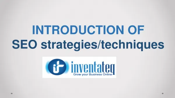 SEO strategies & techniques at Inventateq