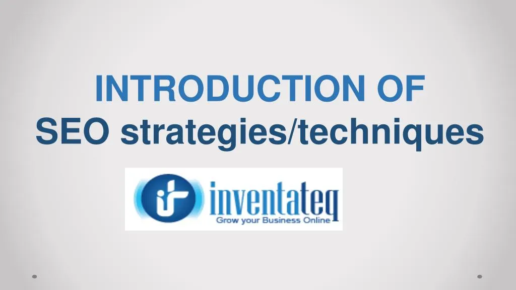 introduction of seo strategies techniques