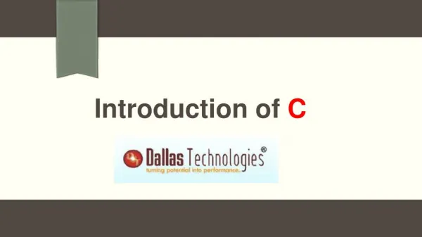 Introduction of C Programming Language