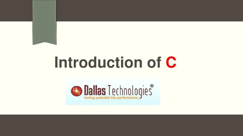 introduction of c