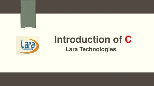 Introduction of C Language at Lara Technologies