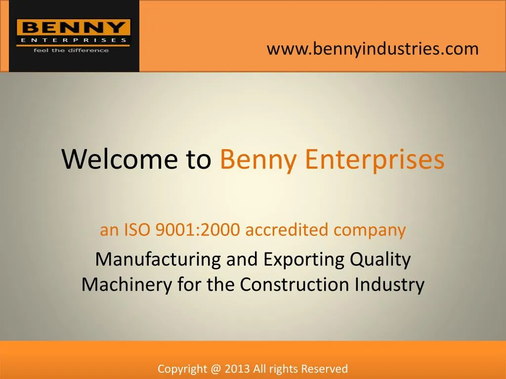 welcome to benny enterprises