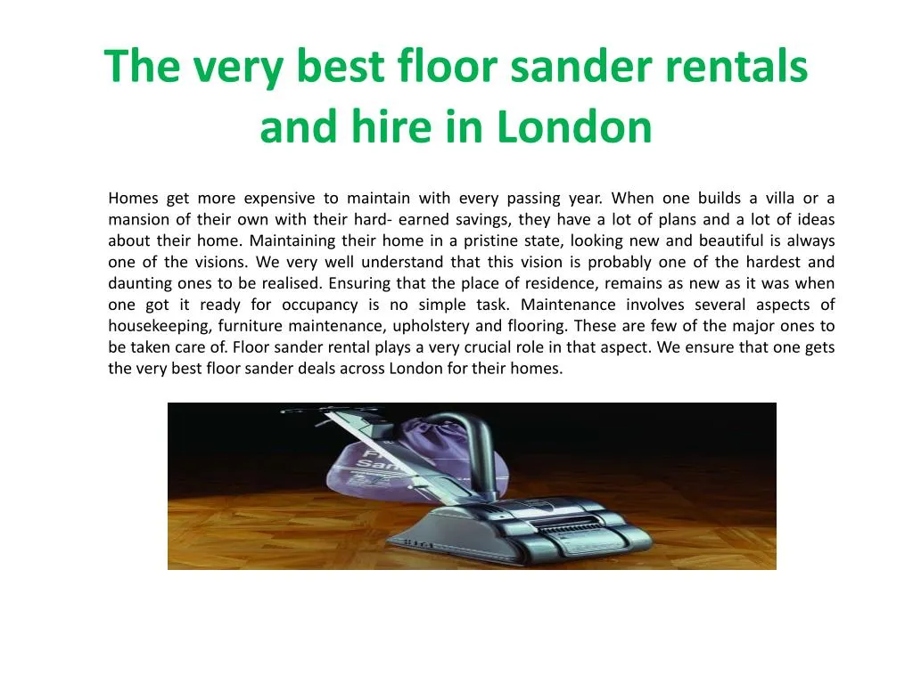 the very best floor sander rentals and hire in london
