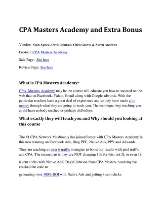 Honest CPA Masters Academy Review - EXTRA Bonus - slide 1