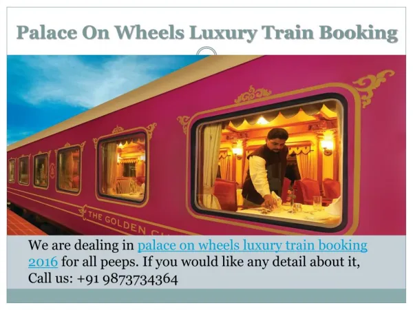 Palace on Wheels Luxury Train Booking 2016