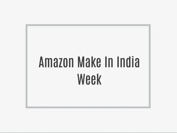 Amazon Make In India Week