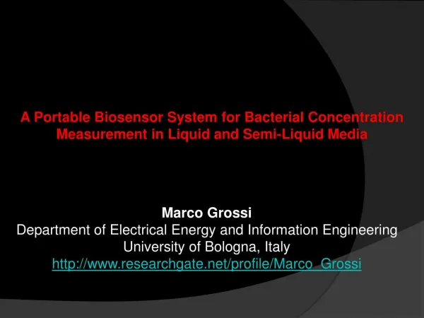 A portable biosensor system for bacterial concentration measurement in liquid and semi liquid media