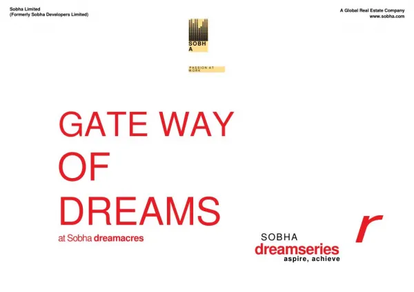 Sobha gateway of Dreams|Sobha Dream Acres | Sobha Dream Series | Balagere |Bangalore