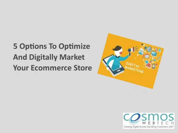 5 Options to Optimize and Digitally Market Your Ecommerce Store
