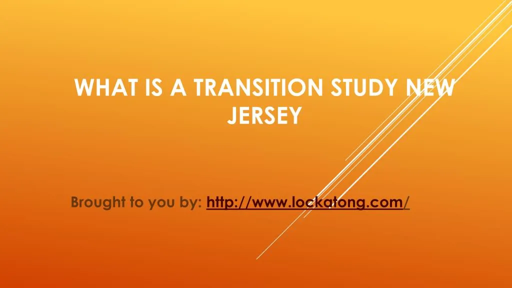 what is a transition study new jersey
