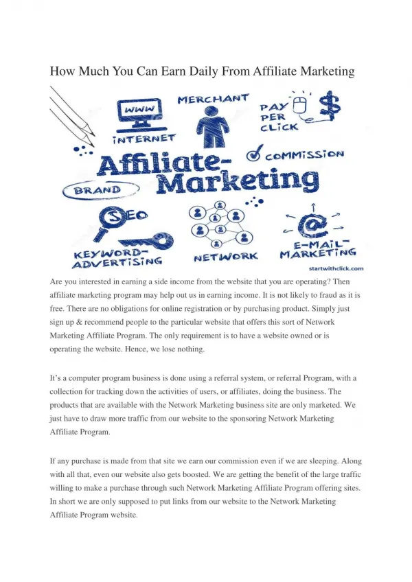 How much you can earn daily from affiliate marketing