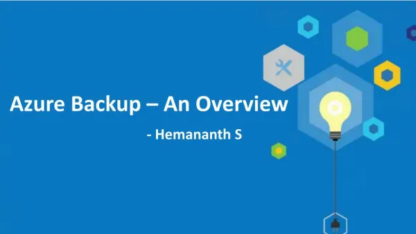 Microsoft Azure Backup - An Overview