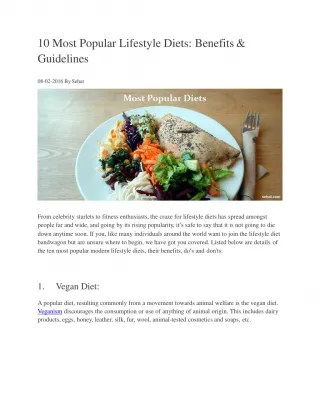 10 Most Popular Lifestyle Diets: Benefits & Guidelines - slide 1