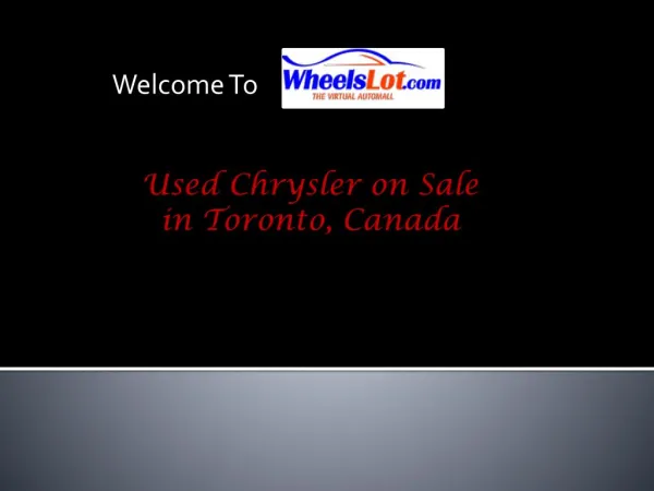 Used Chrysler on Sale in Toronto