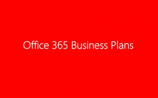 Office 365 Business Plans - slide 1