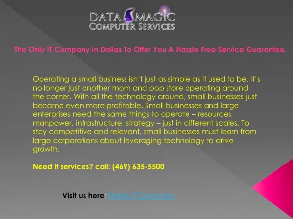 Best Dallas IT Support Company- Datamagic Inc.