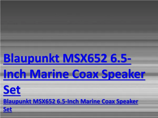 Blaupunkt MSX652 6.5-Inch Marine Coax Speaker Set