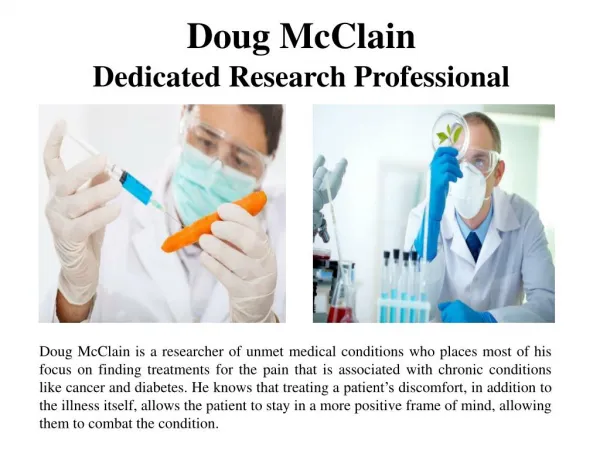 Doug McClain Dedicated Research Professional