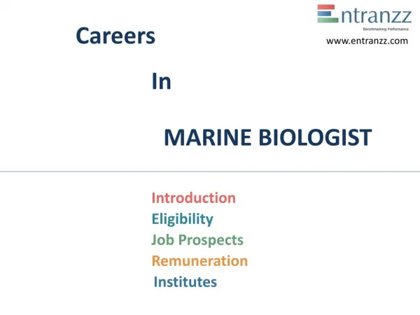 Careers In MARINE BIOLOGIST