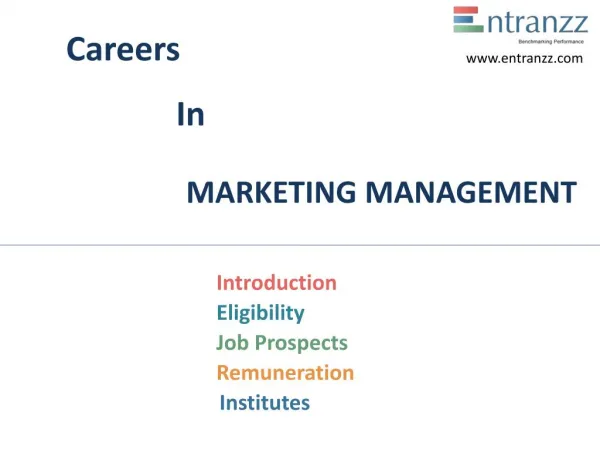 Careers In MARKETING MANAGEMENT