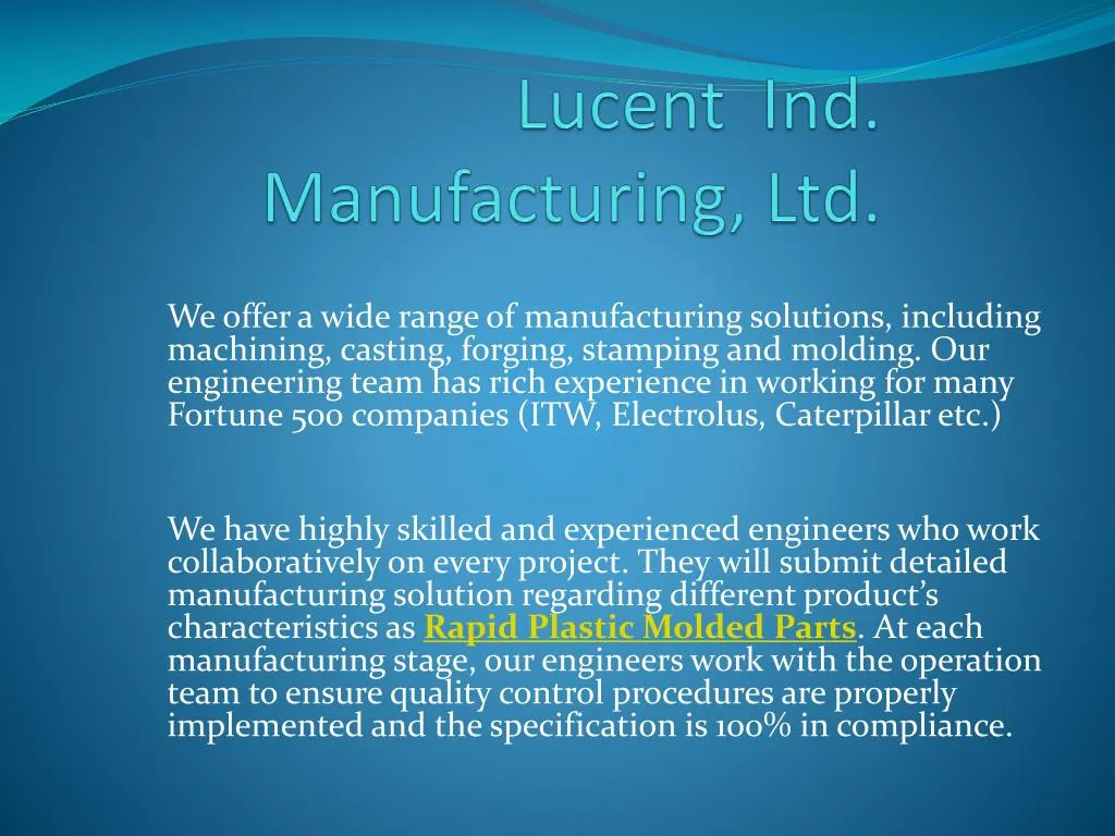 lucent ind manufacturing ltd