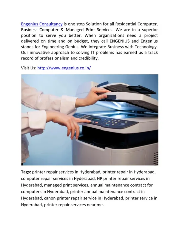 Managed print services - Printer service in Hyderabad.pdf