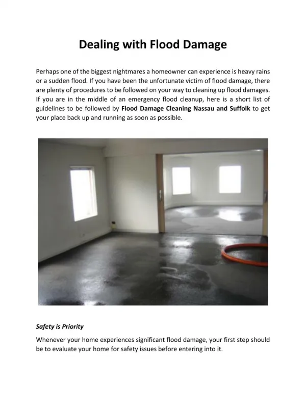 Dealing with Flood Damage
